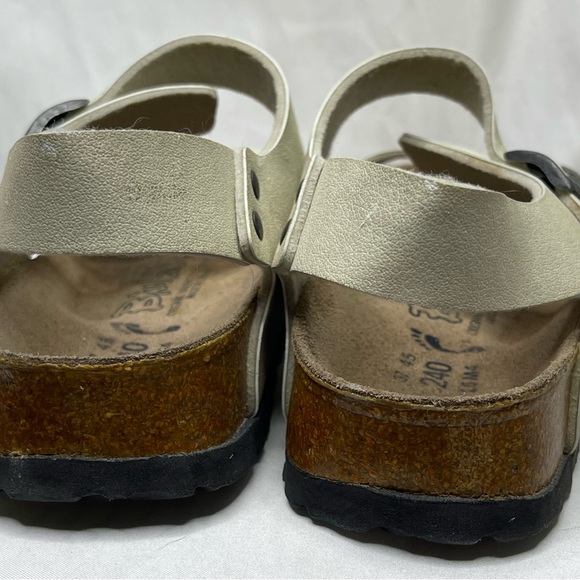 Birkenstock Burkis Beige Tan Two Strap Heal Strap Sandals Size 37 - Picture 8 of 8